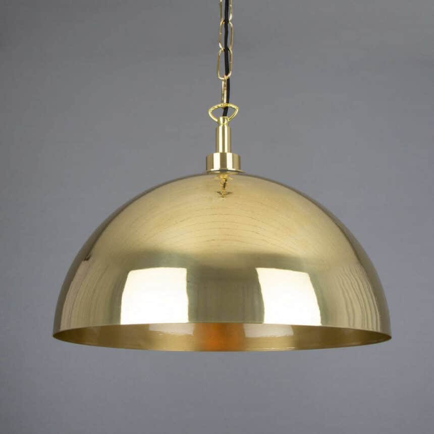 glass globe pendant light brass