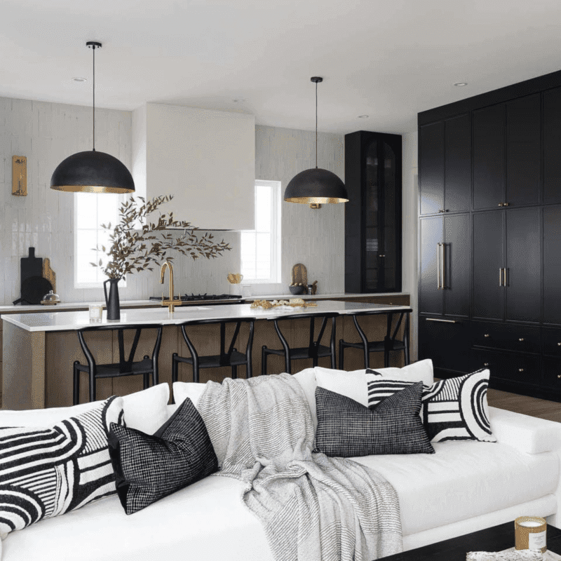 black and gold pendant light