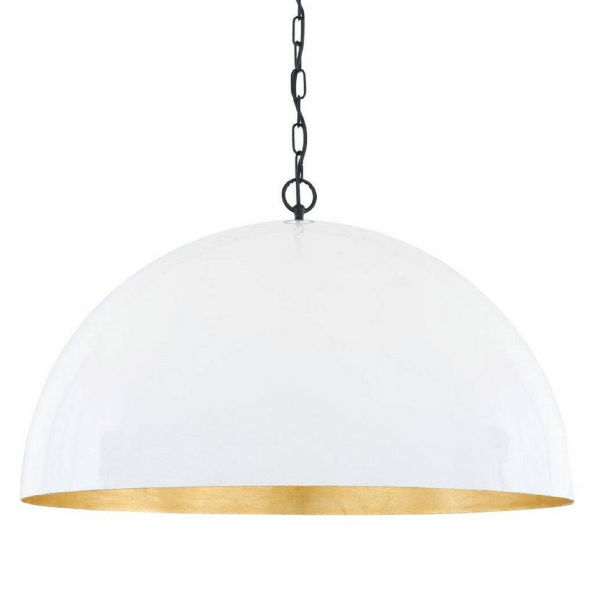 white pendant light gold inside