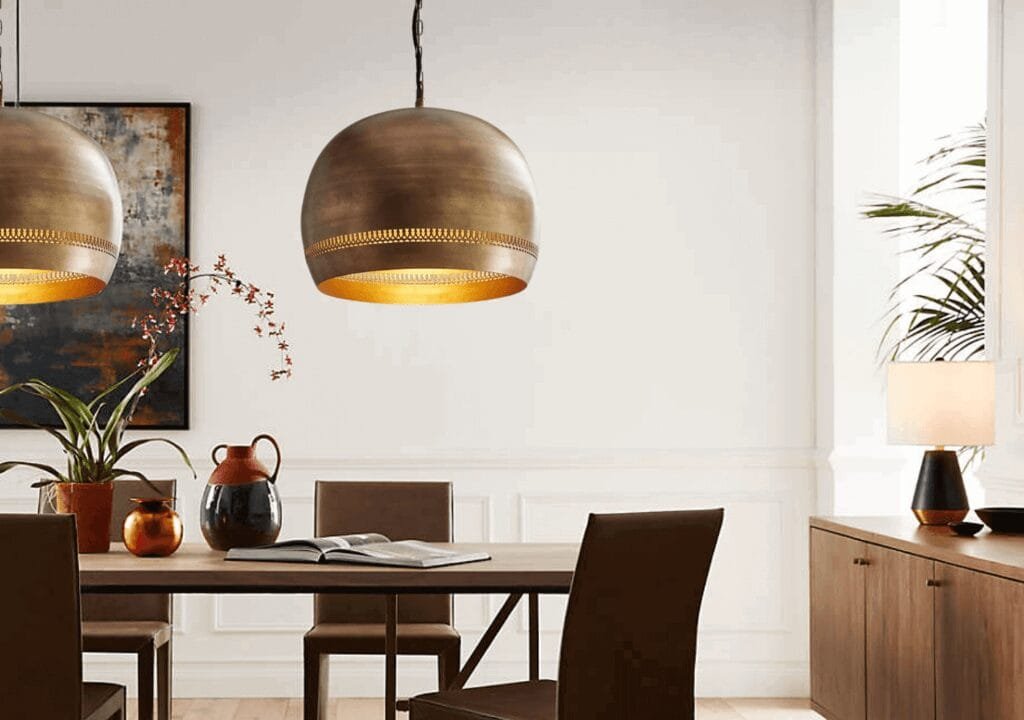 brass globe pendant light