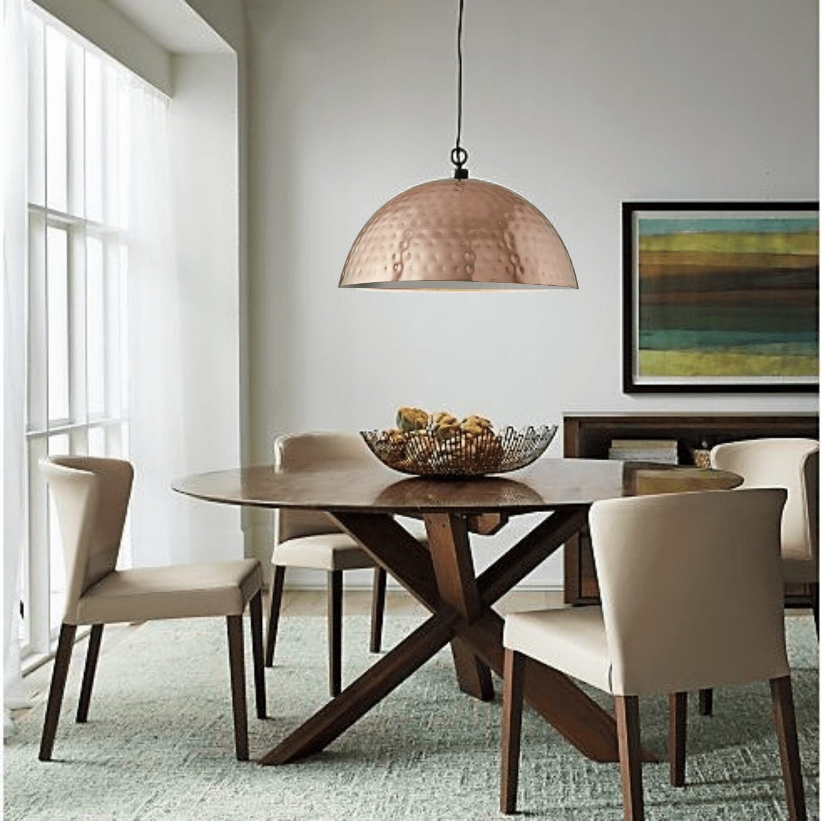 Copper dome deals pendant light