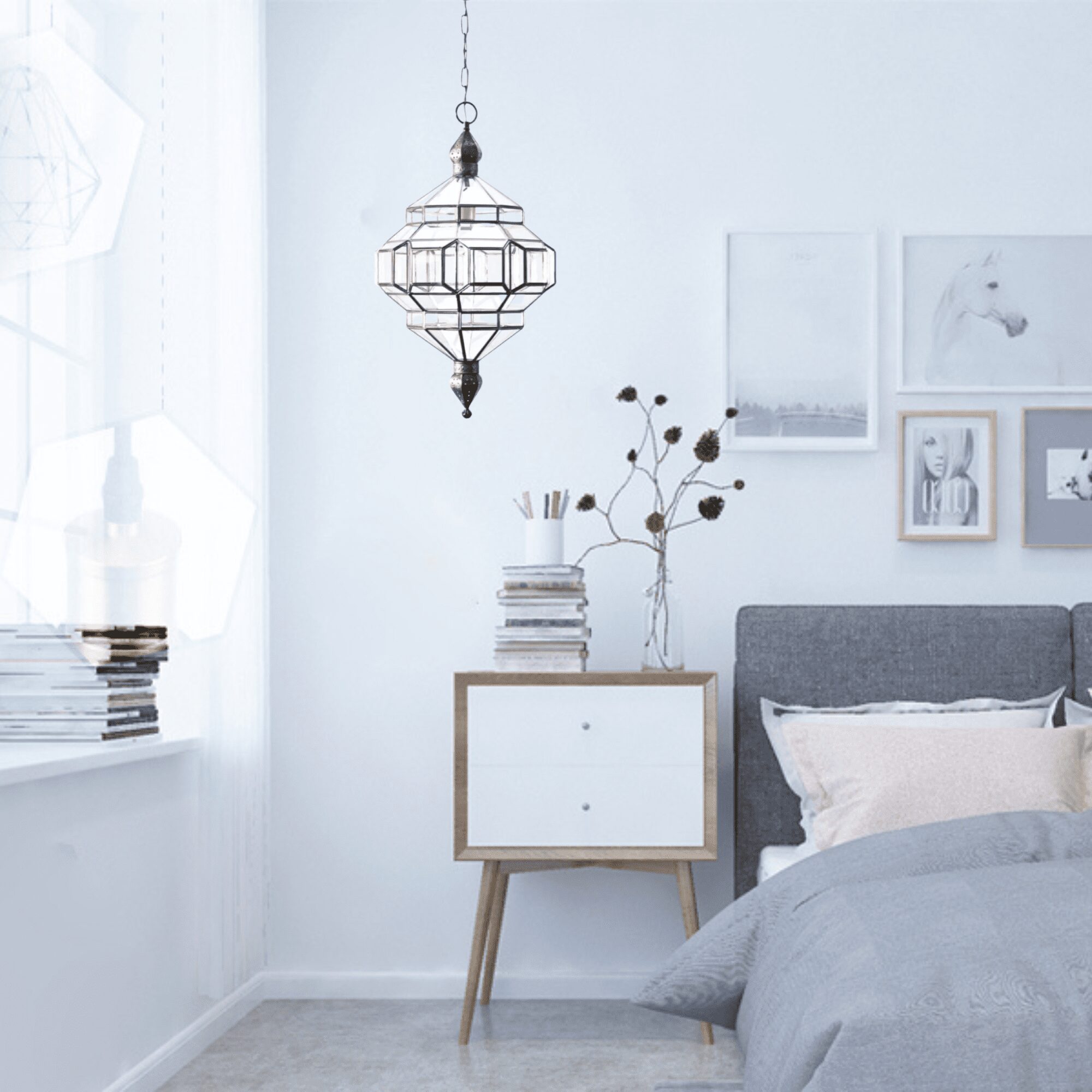 Bedroom geometric pendant light