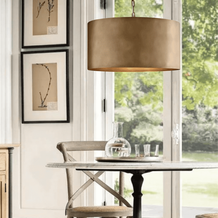 Drum Pendant Light Shade — Bronze Drum Island Light