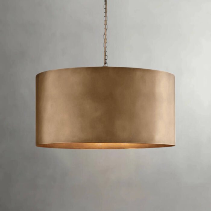 Drum Pendant Light Shade — Bronze Drum Island Light - Image 1