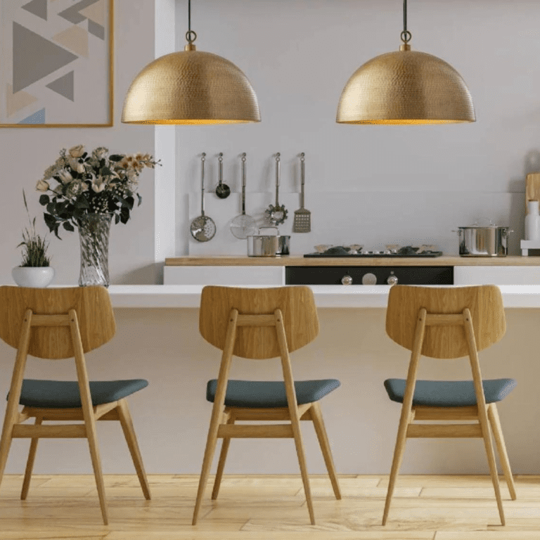 1 Hammered Brass Dome Pendant Light 2022