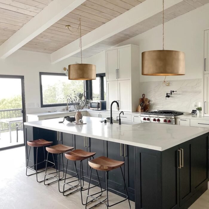 Drum Pendant Light Shade — Bronze Drum Island Light - Image 2