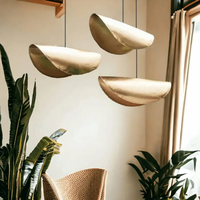 Minimalist Brass Leaf Pendant Light