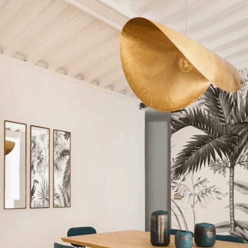 Minimalist Brass Leaf Pendant Light