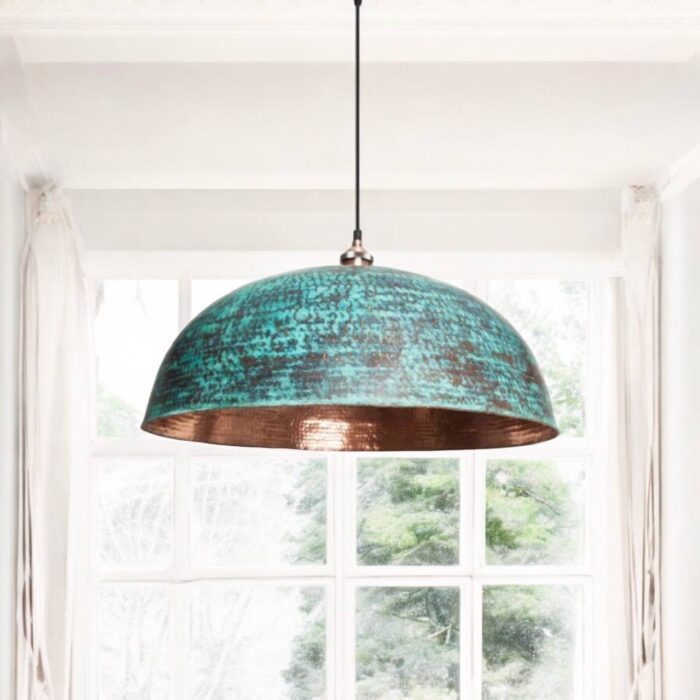 Hammered copper lampshade