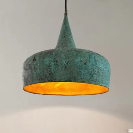 green copper pendant light