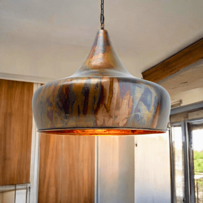 rustic copper pendant light