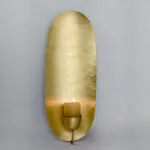 Refined Wall Sconce Candle Holder — Brass Oval Candle Sconce - Image 3