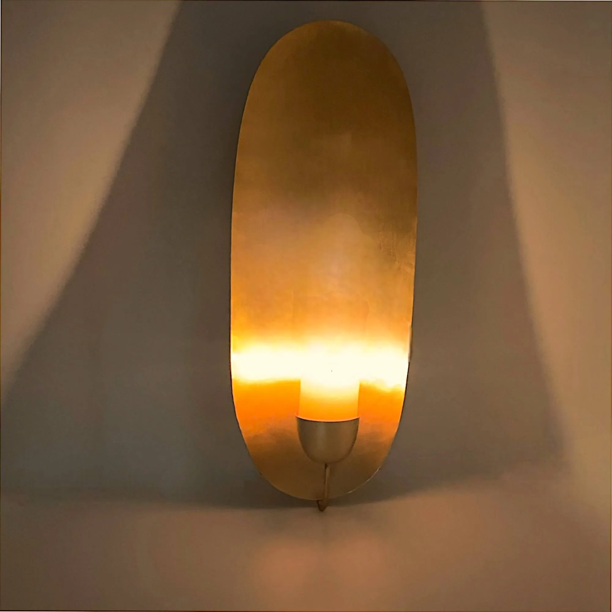 Refined Wall Sconce Candle Holder — Brass Oval Candle Sconce - Image 6