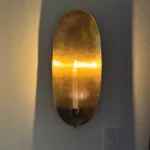 Refined Wall Sconce Candle Holder — Brass Oval Candle Sconce - Image 2