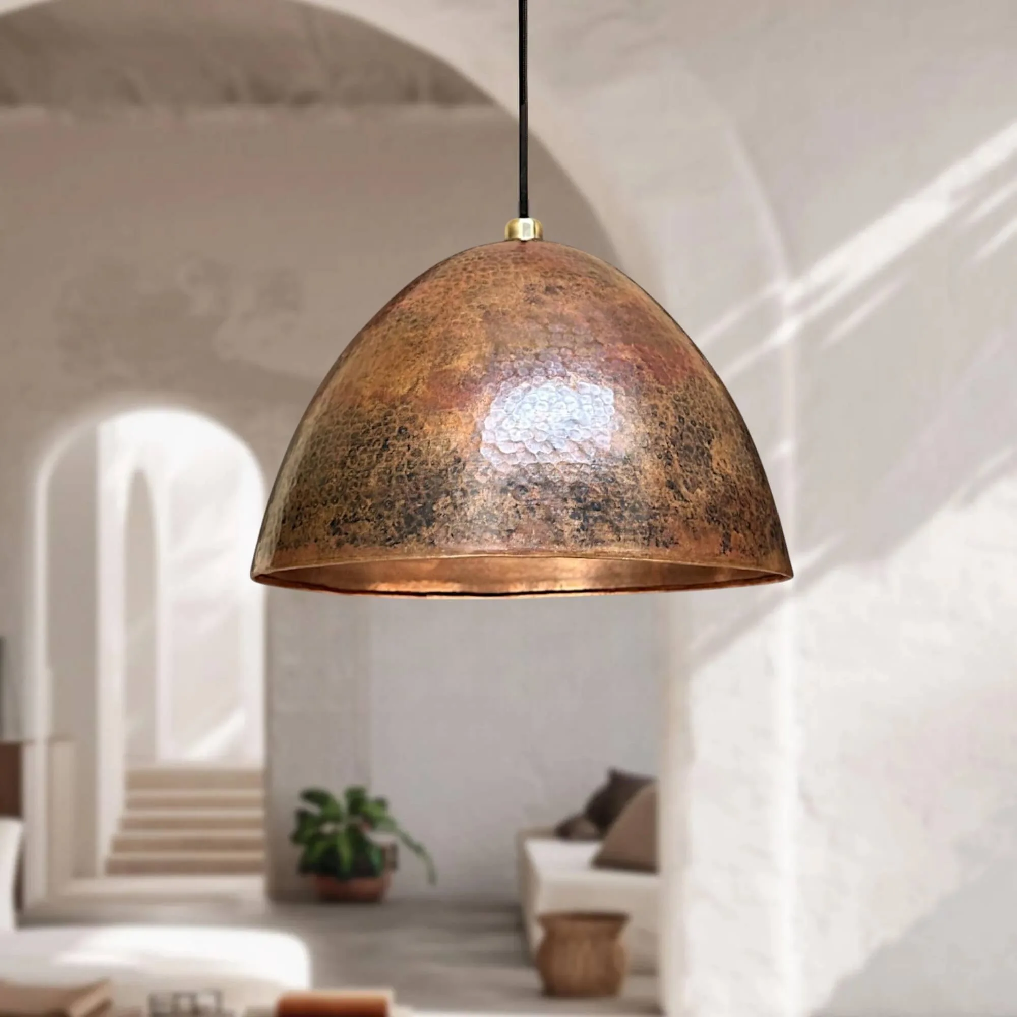 Hammered Copper dome light Copper Pendant Lamp