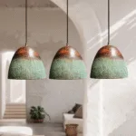 Set of 3 Oxidized Copper Pendant Light for Kitchen Island