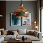 Copper Kitchen Island Pendant Light with Natural Oxidized Finish - Image 4