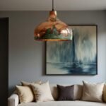 Copper Kitchen Island Pendant Light with Natural Oxidized Finish - Image 3
